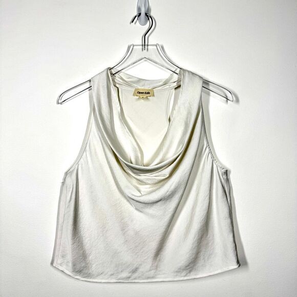 Open Edit Nordstrom -Women's Size Medium White Scoop Neck Sleeveless Top Blouse - Picture 2 of 8